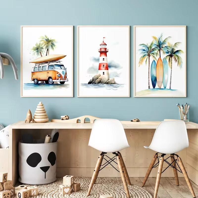 Baby Nursery Ocean - Surf Oceaan Thema Kinderkamer Strand Vuurtoren