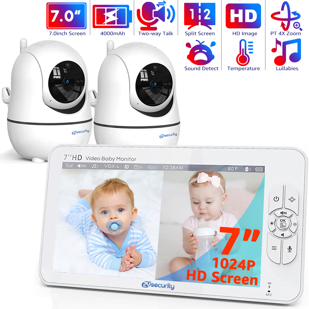 Baby Monitor Split Screen - 7,0 inch video-babyfoon HD gesplitst scherm