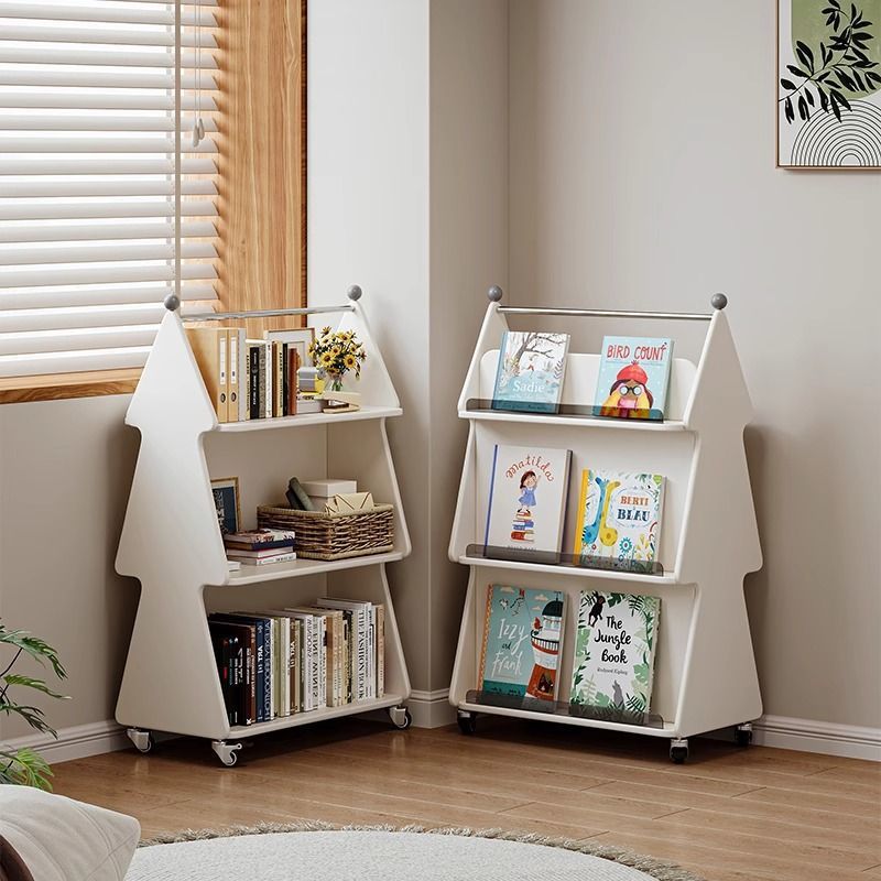 Baby Bookshelf Small - Kinderboekenplank beweegbare dubbelzijdige opbergplank staande kleine