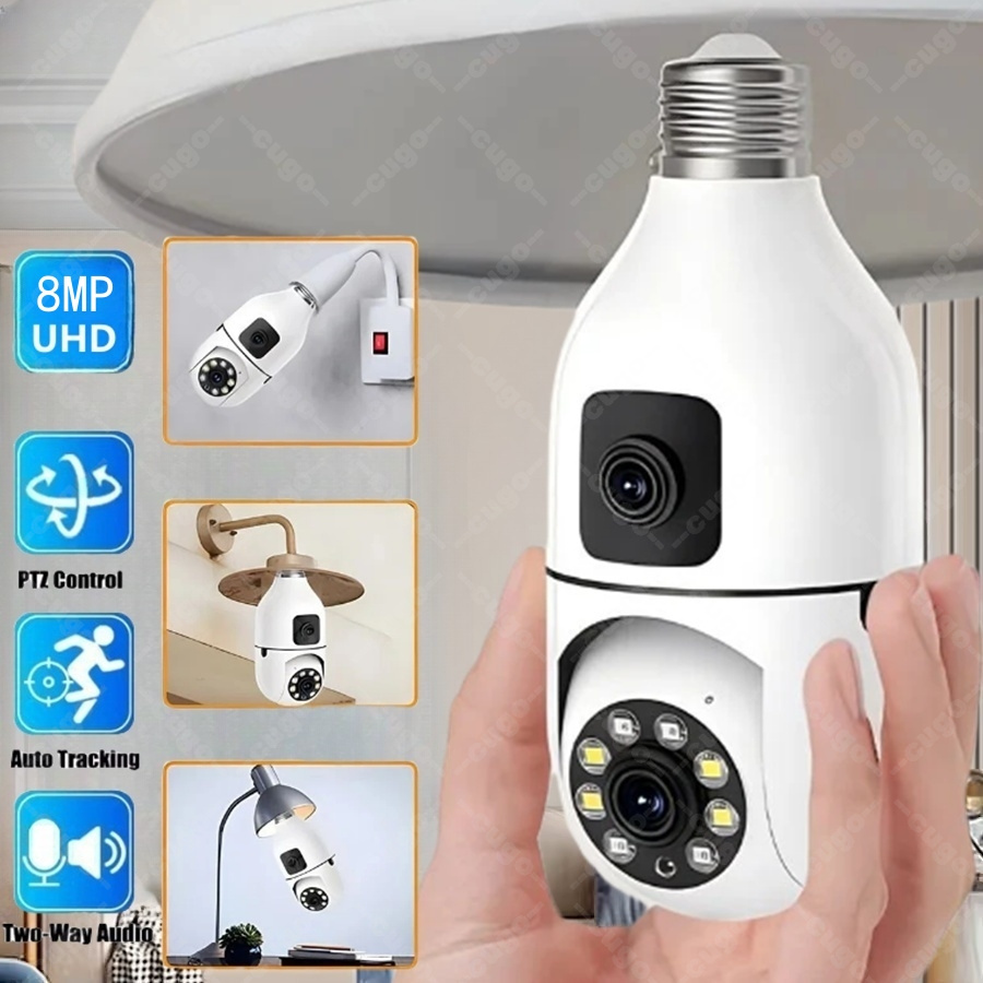 Baby Nursery Camera - E27 Lamp Surveillance Beveiligingscamera 8MP HD