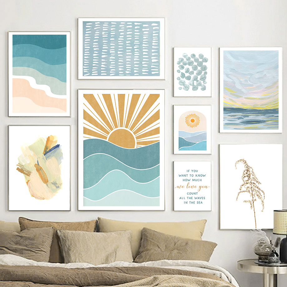 Baby Nursery Ocean - Zonsopgang Zonsondergang Strand Oceaan Quotes Wall