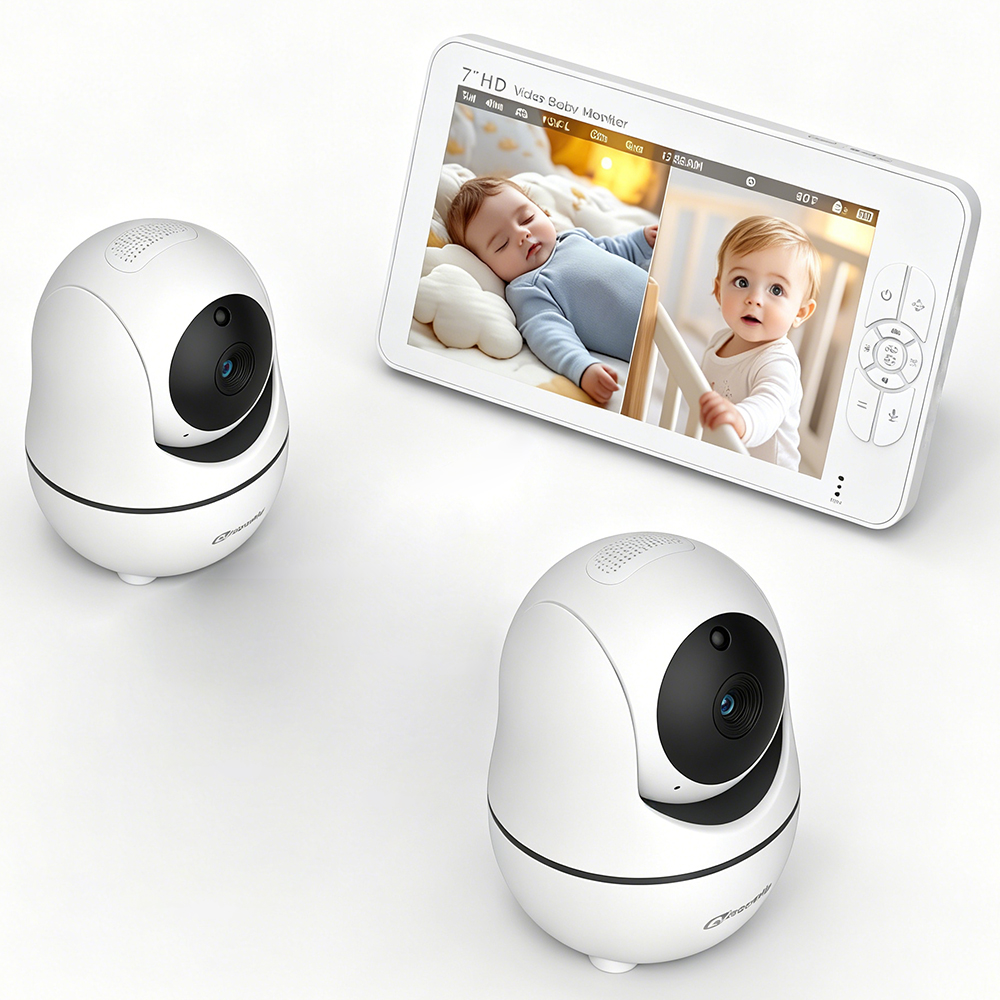 Baby Monitor Split Screen - 7 inch HD Split Screen Babyfoon