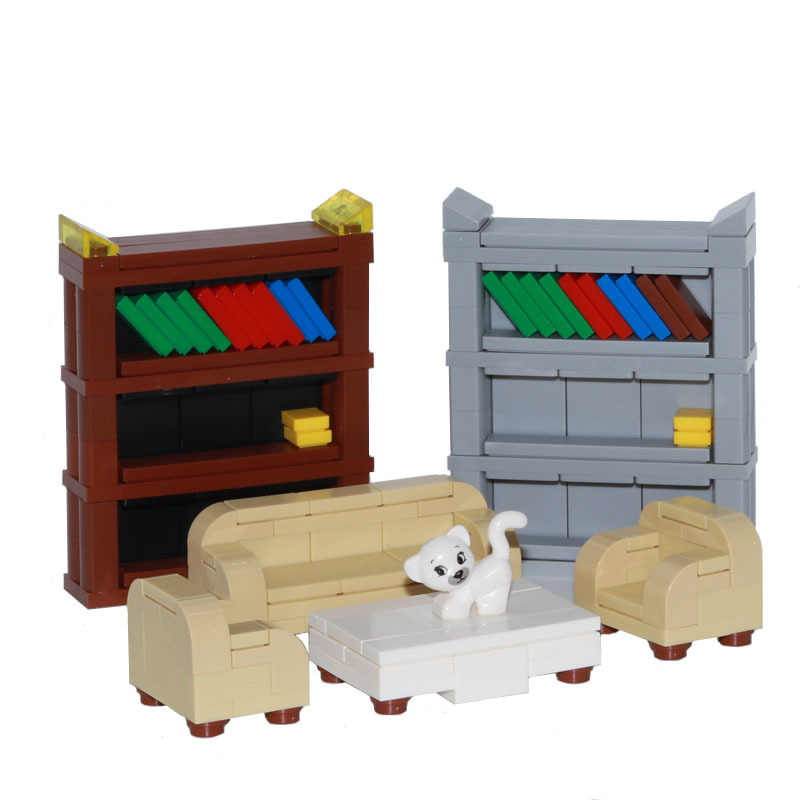 Baby Bookshelf Small - Stad Actiefiguren Meubelset Speelgoed Model MOC