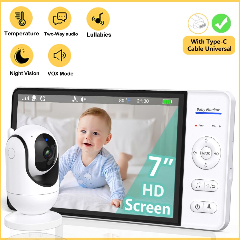 Wearable Baby Monitor - Geen WiFi 7 inch babyfoon 2-weg