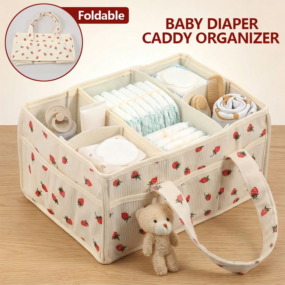 Baby Nursery Dresser - Opbergmand voor luiers en luiersdoekjes, draagbaar,