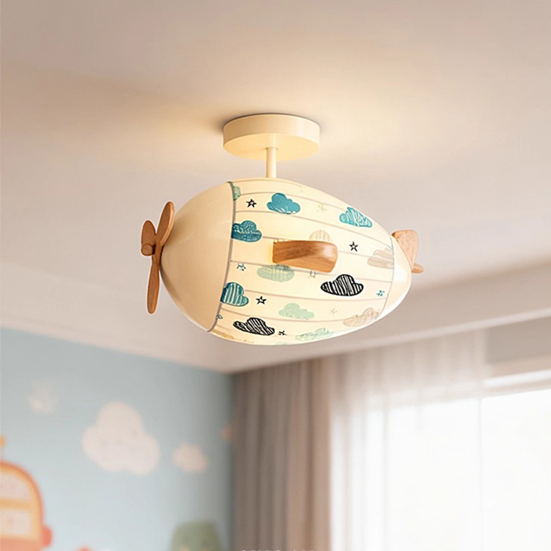 Baby Nursery Ceiling Light - Kinderkamer Vliegtuig Plafondlamp Stof Helikopterlamp LED