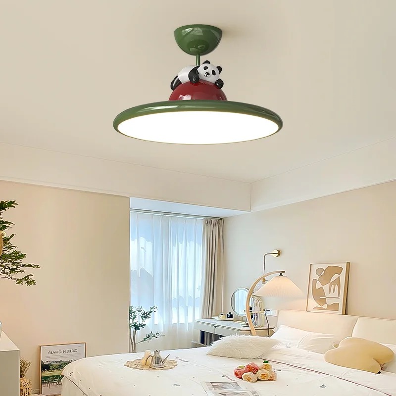 Baby Nursery Ceiling Light - Cartoon crème stijl Panda LED-plafondlamp voor