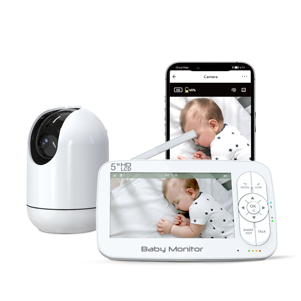 Baby Nursery Camera - 5Inch 2MP 1080P APP Afstandsbediening WIFI