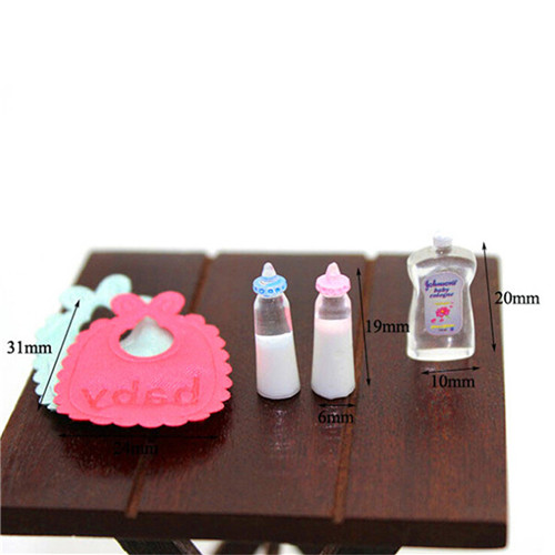Baby Nursery Accessories - 1:12 poppenhuis miniatuur babyflessen shampoo slabbetjes