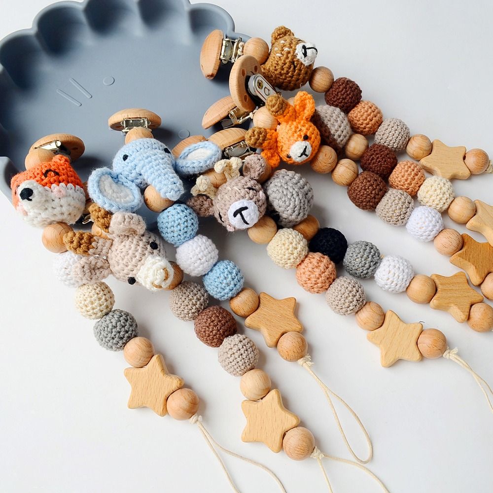 Baby Nursery Hospital - Baby Houten Fopspeen Clip Hout Gehaakt