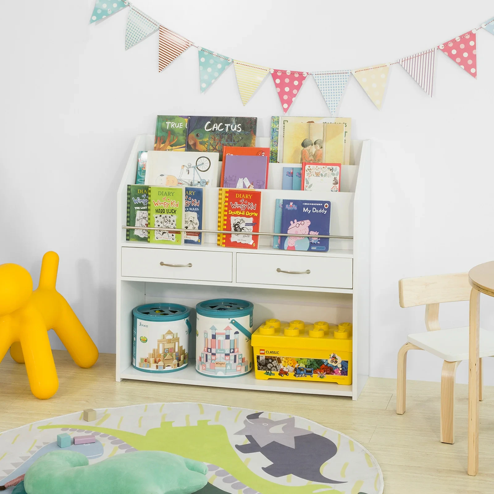 Baby Bookshelf Small - Machine Modern Wit Kleine Baby Kinderen