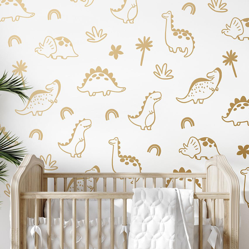 Baby Nursery Package - Geometrische dinosaurus boom regenboog muursticker jungle
