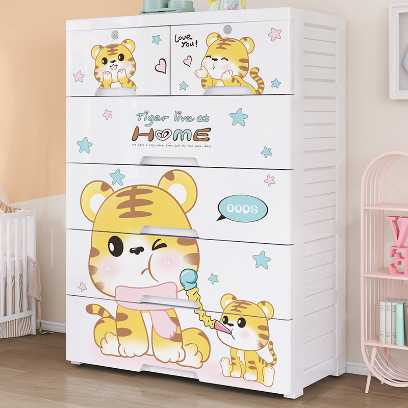 Baby Nursery Dresser - Verdikte kunststof opbergkast met 5 laden