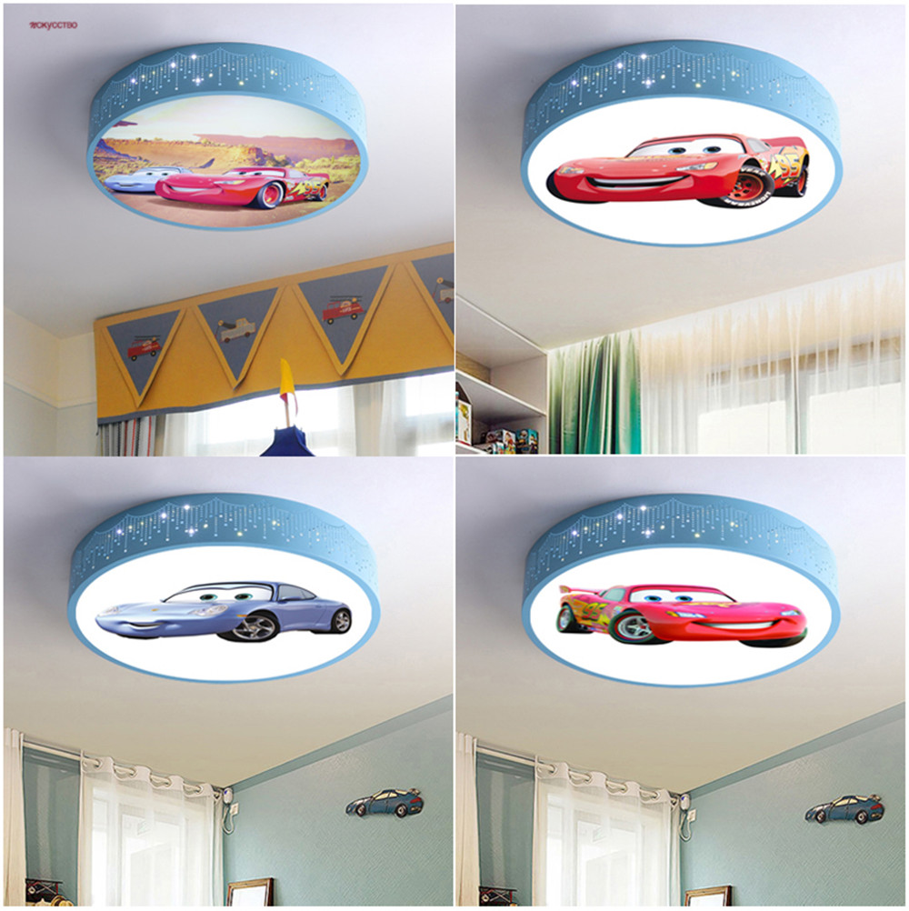 Baby Nursery Ceiling Light - Cartoon Auto Ronde Led Plafondlamp Verwisselbare