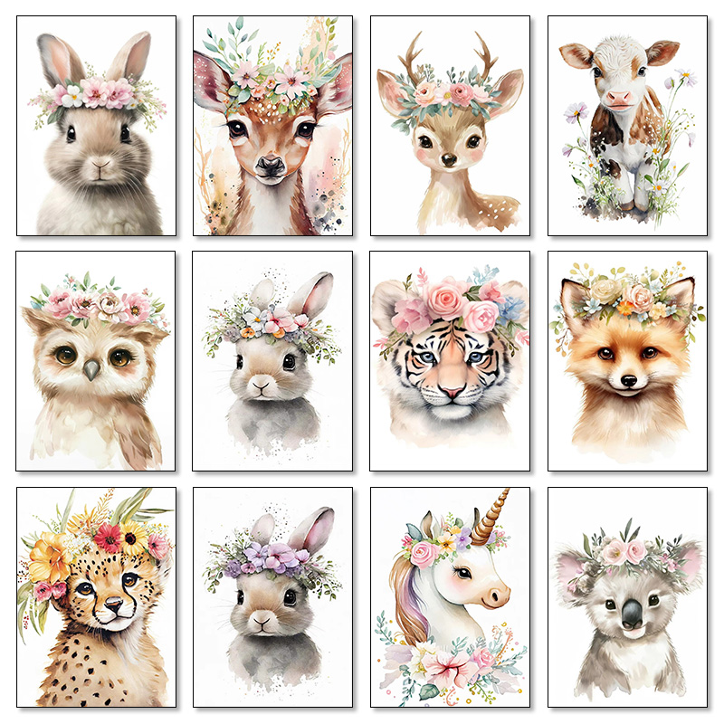 Baby Nursery Mirror - Baby beer Bunny herten wasbeer uil