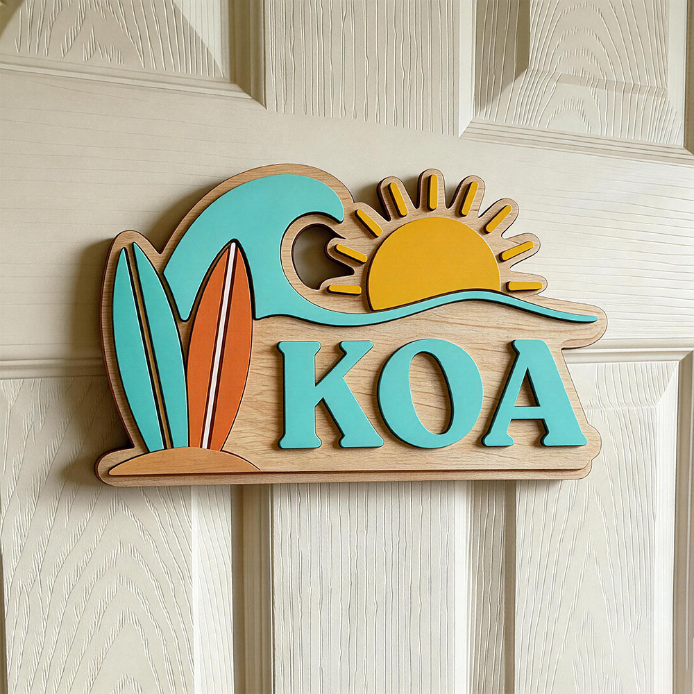Baby Nursery Ocean - Aangepaste Beach Wave Surfboard Sun Name