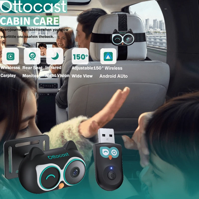 Baby Nursery Camera - Ottocast Cabin Care Draadloze CarPlay Adapter