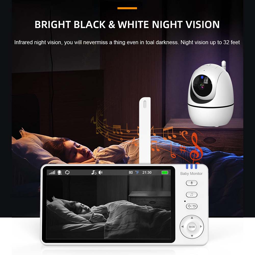 5 inch video-babyfoon, draadlo - Baby Nursery Camera recensie en prijs