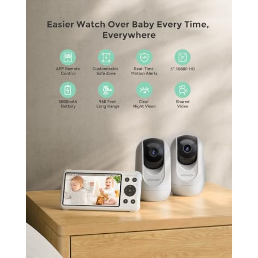 Slimme WiFi-babyfoon voor thui - Baby Monitor Split Screen recensie en prijs