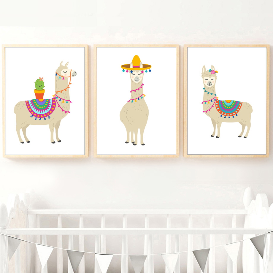 Cartoon Lama Cactus Kwekerij M - Baby Nursery Mirror recensie en prijs