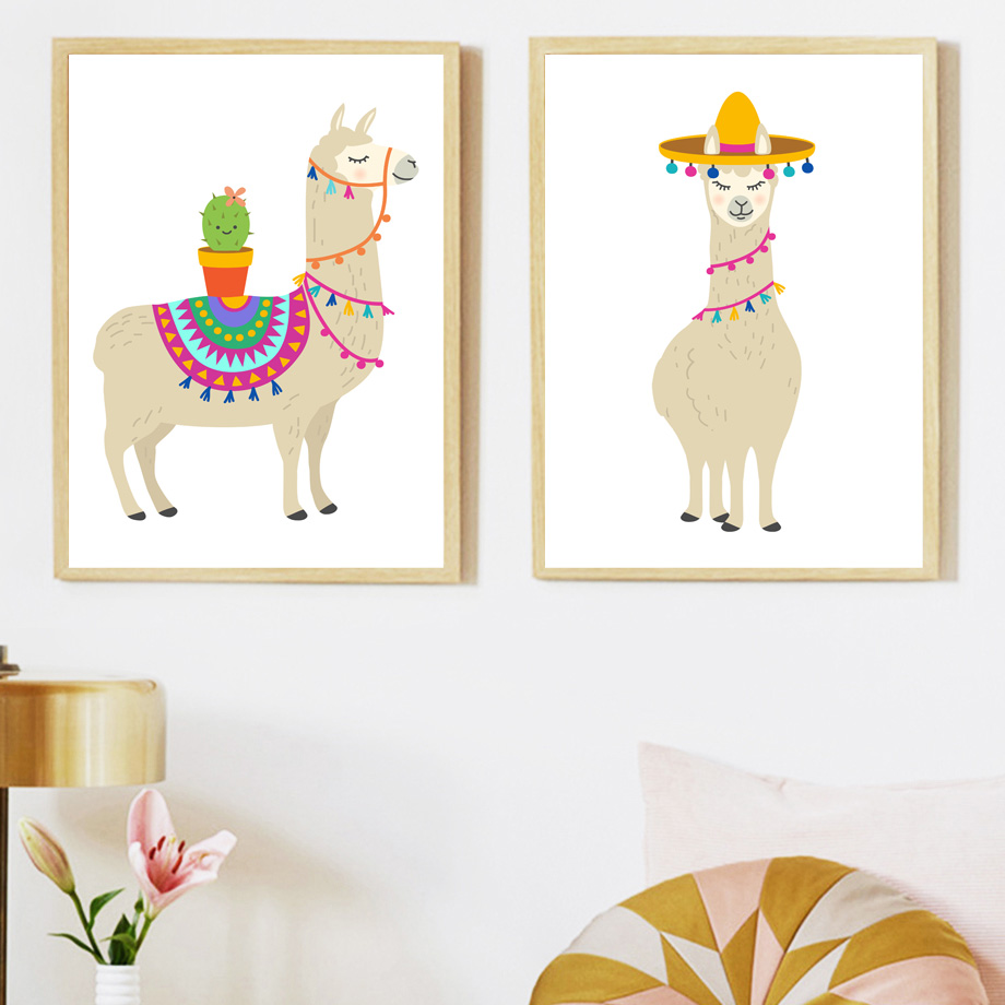 Cartoon Lama Cactus Kwekerij M - Baby Nursery Mirror recensie en prijs