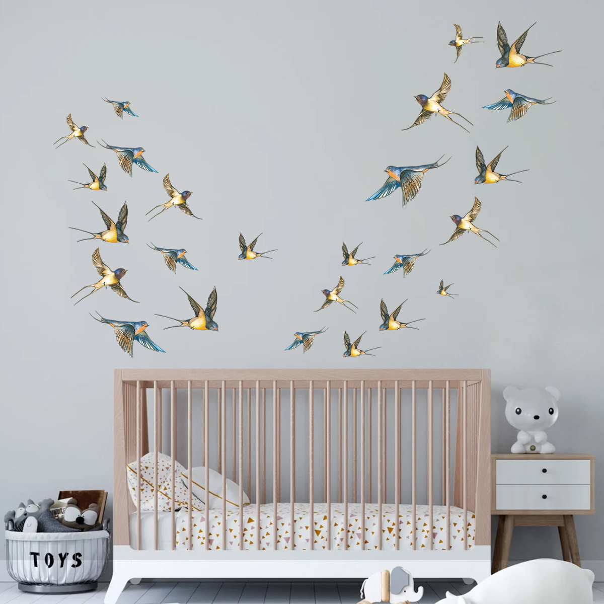 4 Stuks Aquarel Multicolor Vog - Baby Nursery Accessories recensie en prijs