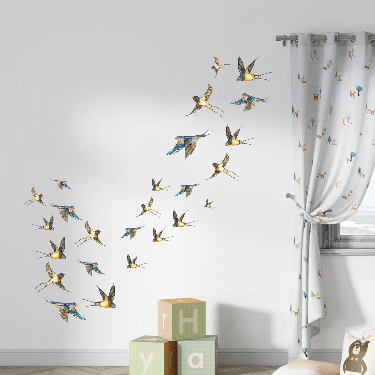 4 Stuks Aquarel Multicolor Vog - Baby Nursery Accessories recensie en prijs