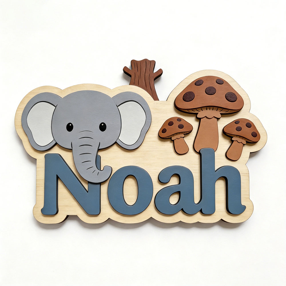 Aanpasbare cartoon olifant & p - Baby Nursery Elephant Theme recensie en prijs
