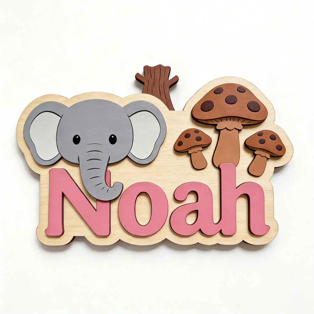 Aanpasbare cartoon olifant & p - Baby Nursery Elephant Theme recensie en prijs