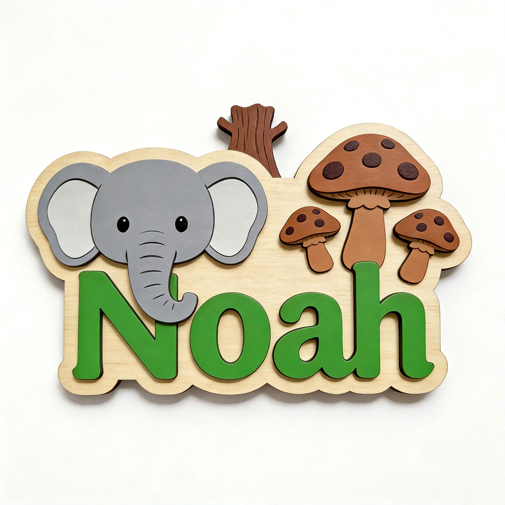 Aanpasbare cartoon olifant & p - Baby Nursery Elephant Theme recensie en prijs