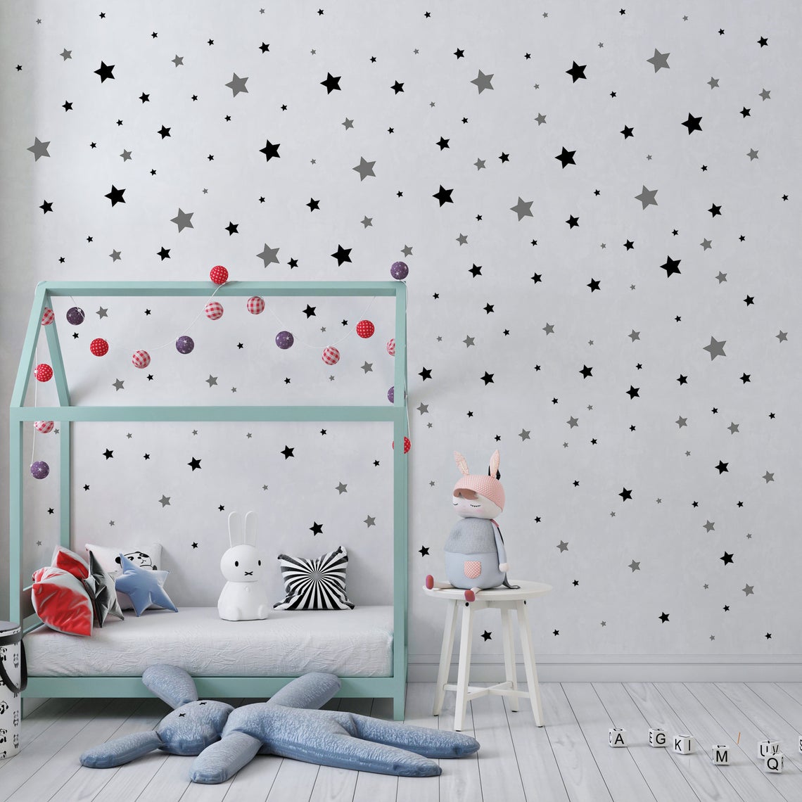 Cartoon 65 stks ster muurstick - Baby Nursery Package recensie en prijs