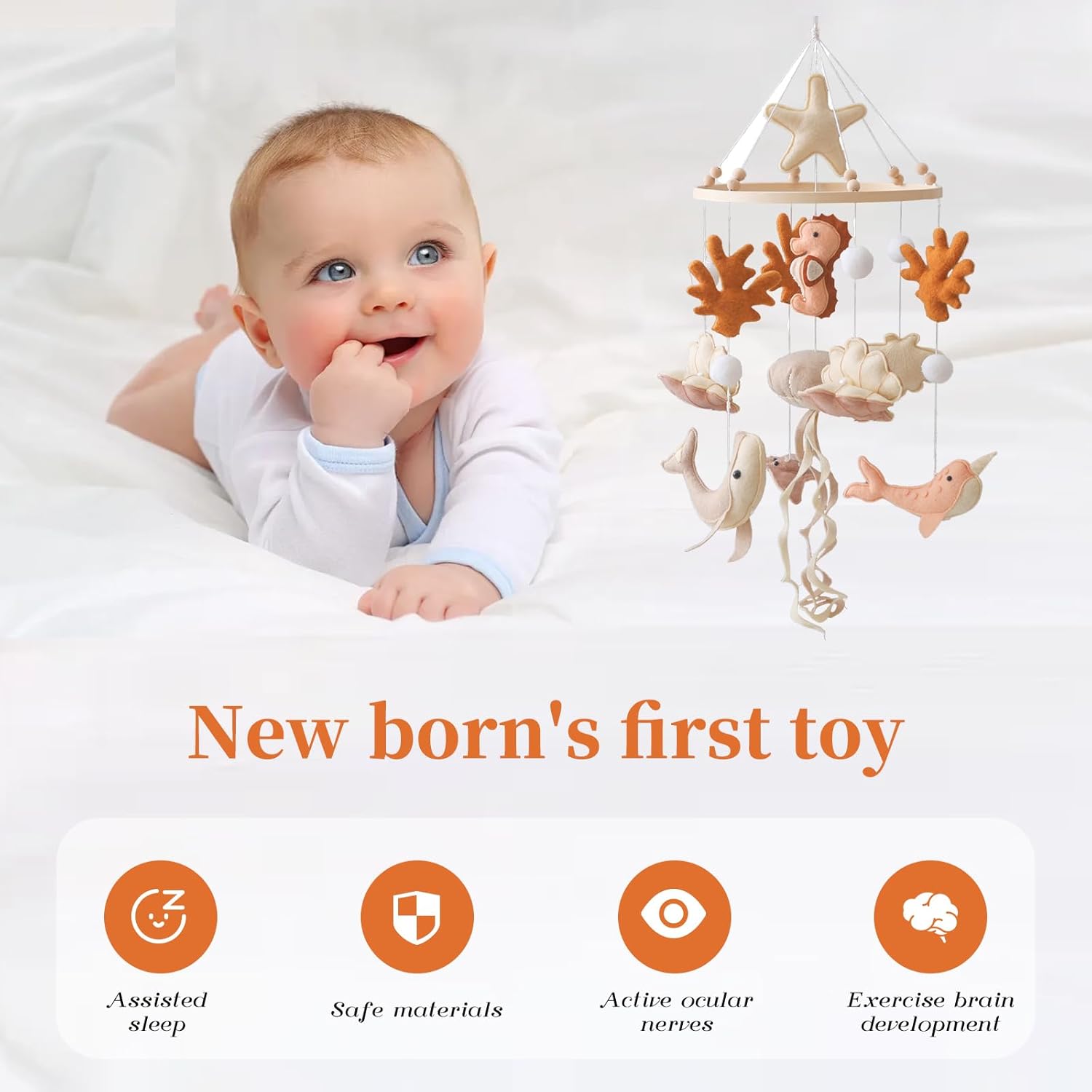 Houten wiegmobiel babybed bell - Crib Mobile Musical recensie en prijs