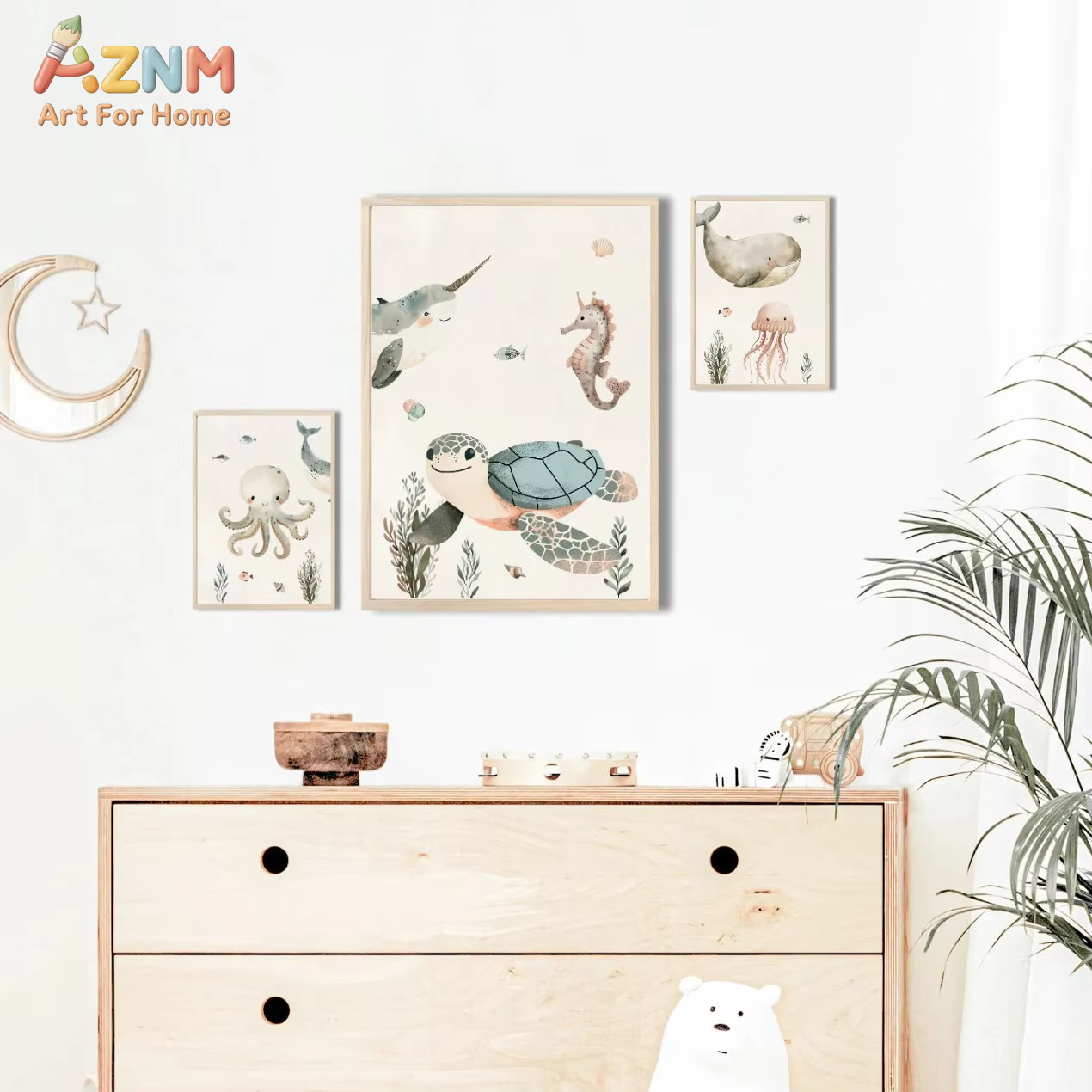 AZNM aquarel schattig oceaandi - Baby Nursery Ocean recensie en prijs