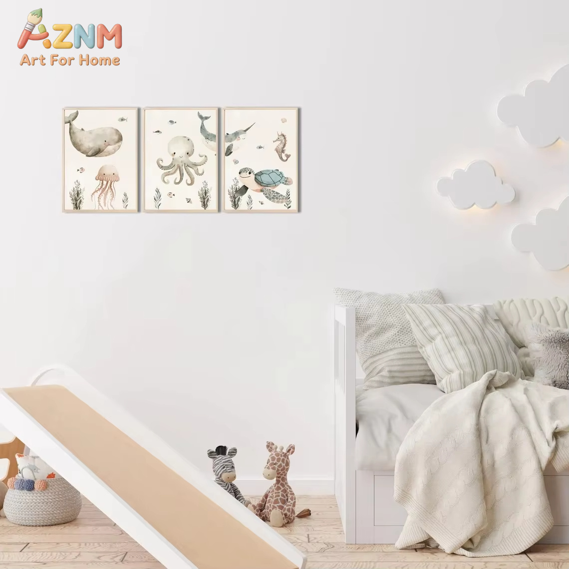 AZNM aquarel schattig oceaandi - Baby Nursery Ocean recensie en prijs