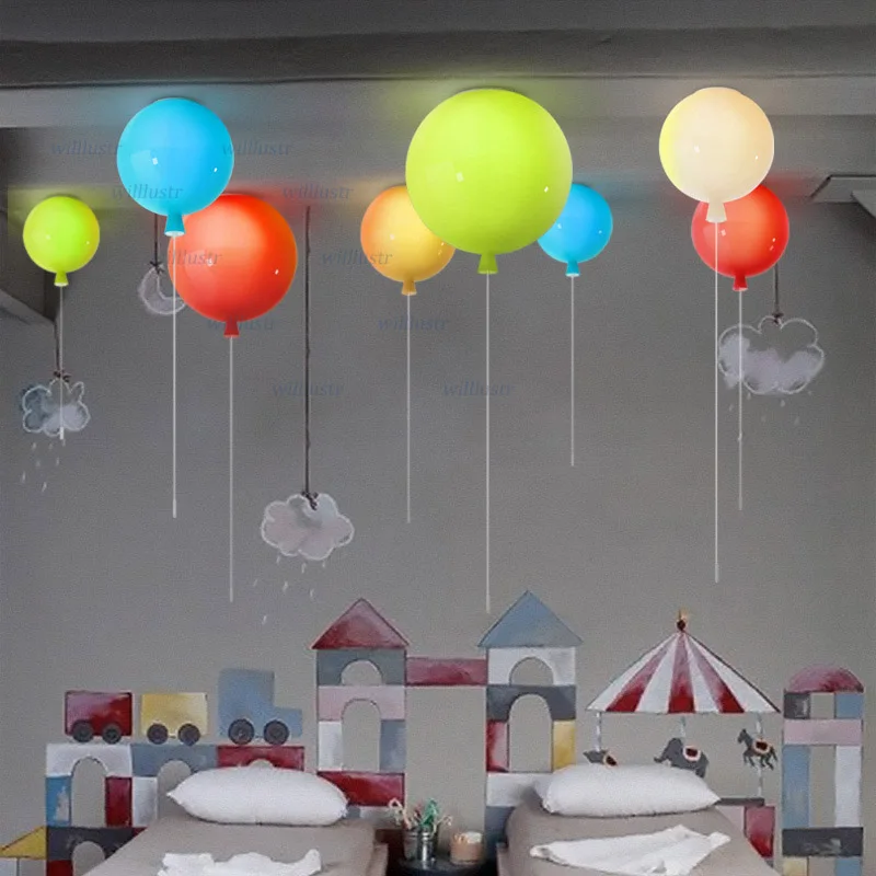 Kleurrijke glazen ballon plafo - Baby Nursery Ceiling Light recensie en prijs