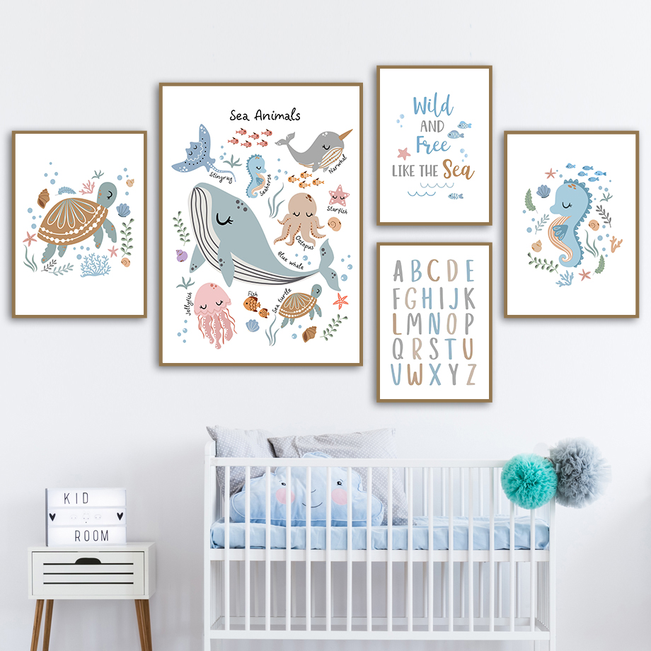 Unframe Oceaandieren Zeeschild - Baby Nursery Ocean recensie en prijs