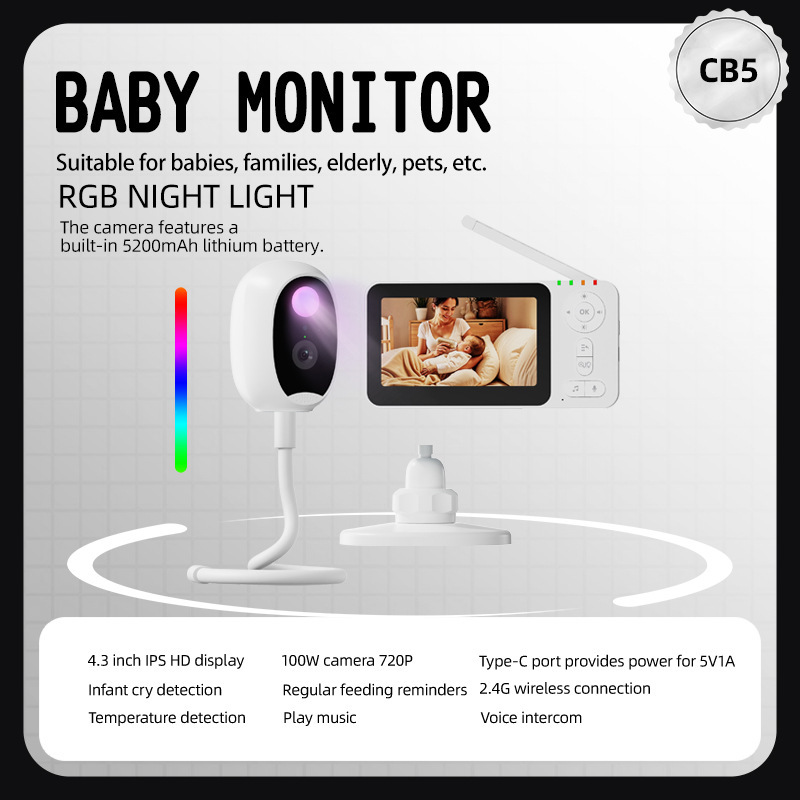 4,3-inch intelligente babyfoon - Baby Nursery Camera recensie en prijs