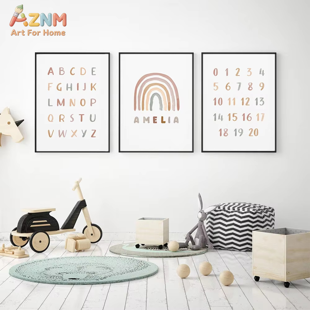 Poster op maat ABC 123 Regenbo - Baby Nursery Mirror recensie en prijs