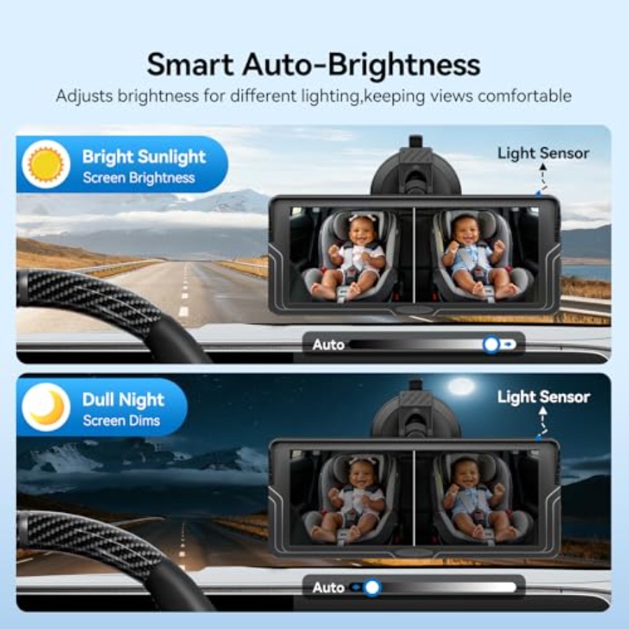 Dubbele babyautocamera voor 2  - Baby Monitor Split Screen recensie en prijs