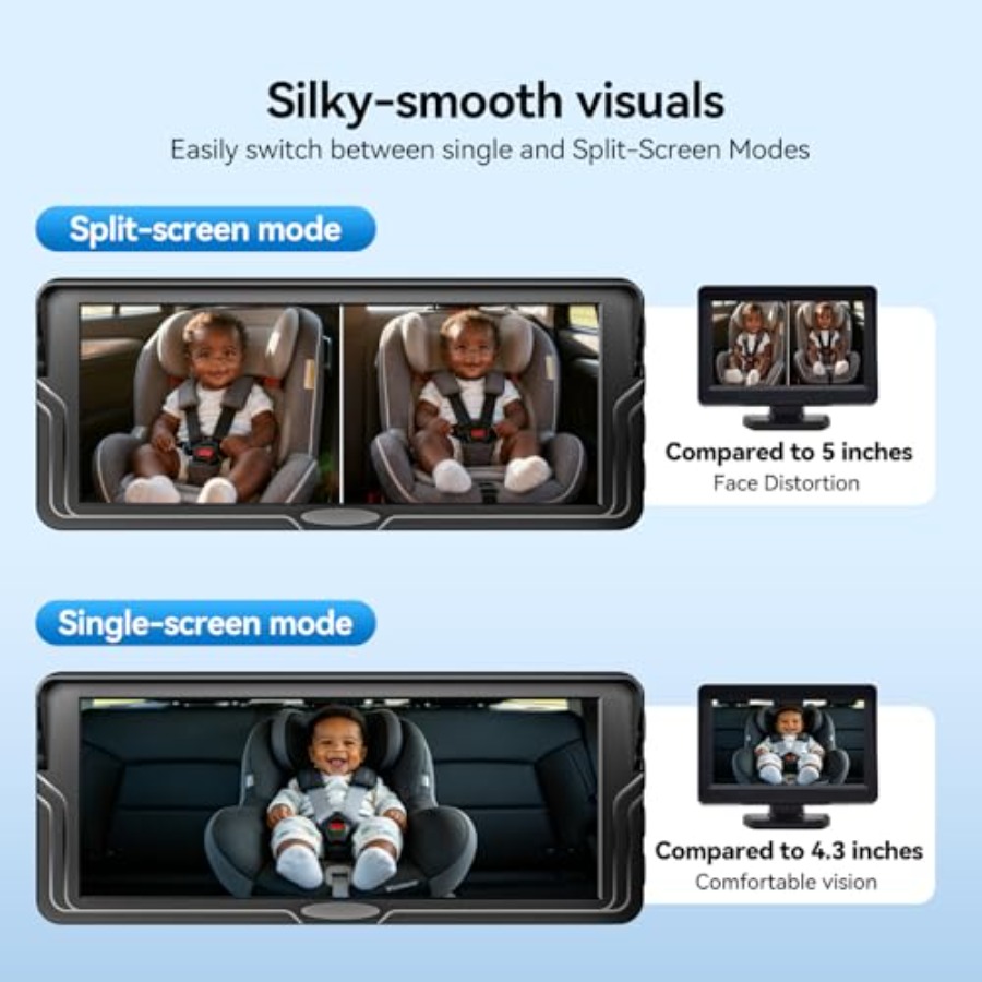 Dubbele babyautocamera voor 2  - Baby Monitor Split Screen recensie en prijs