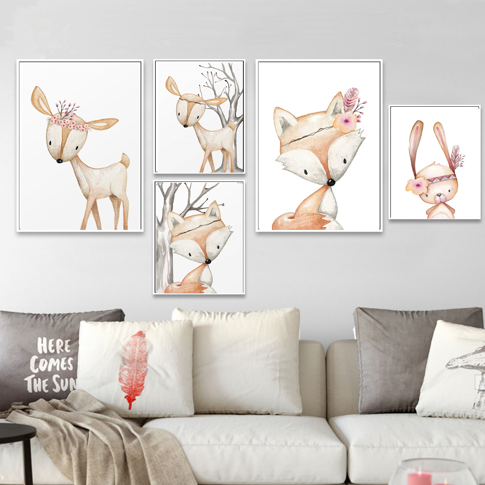 Cartoon Konijn Poster Vos Hert - Baby Nursery Mirror recensie en prijs