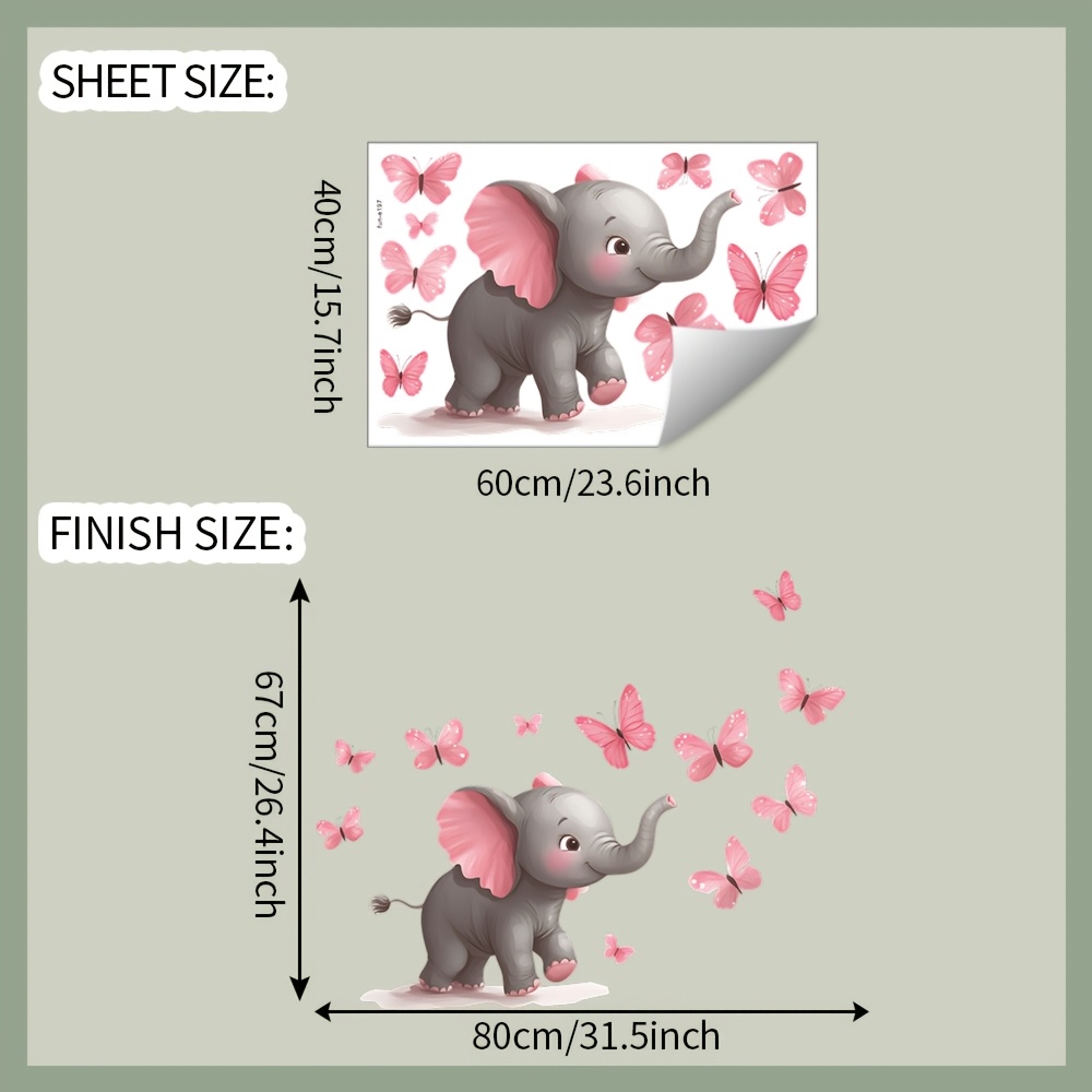 1pc Baby Olifant Vlinder Thema - Baby Nursery Elephant Theme recensie en prijs