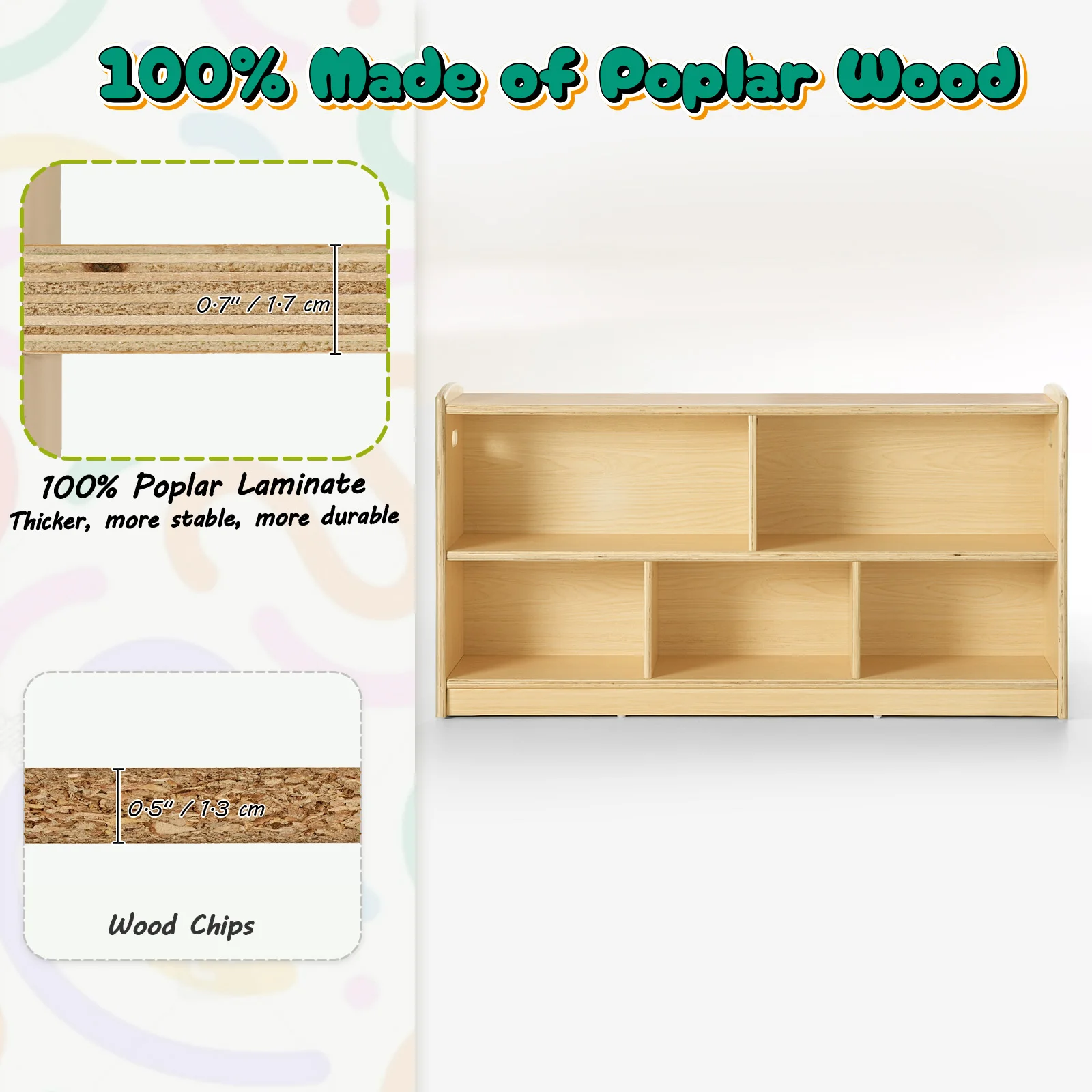 2-laags houten Montessori-kast - Baby Bookshelf Small recensie en prijs