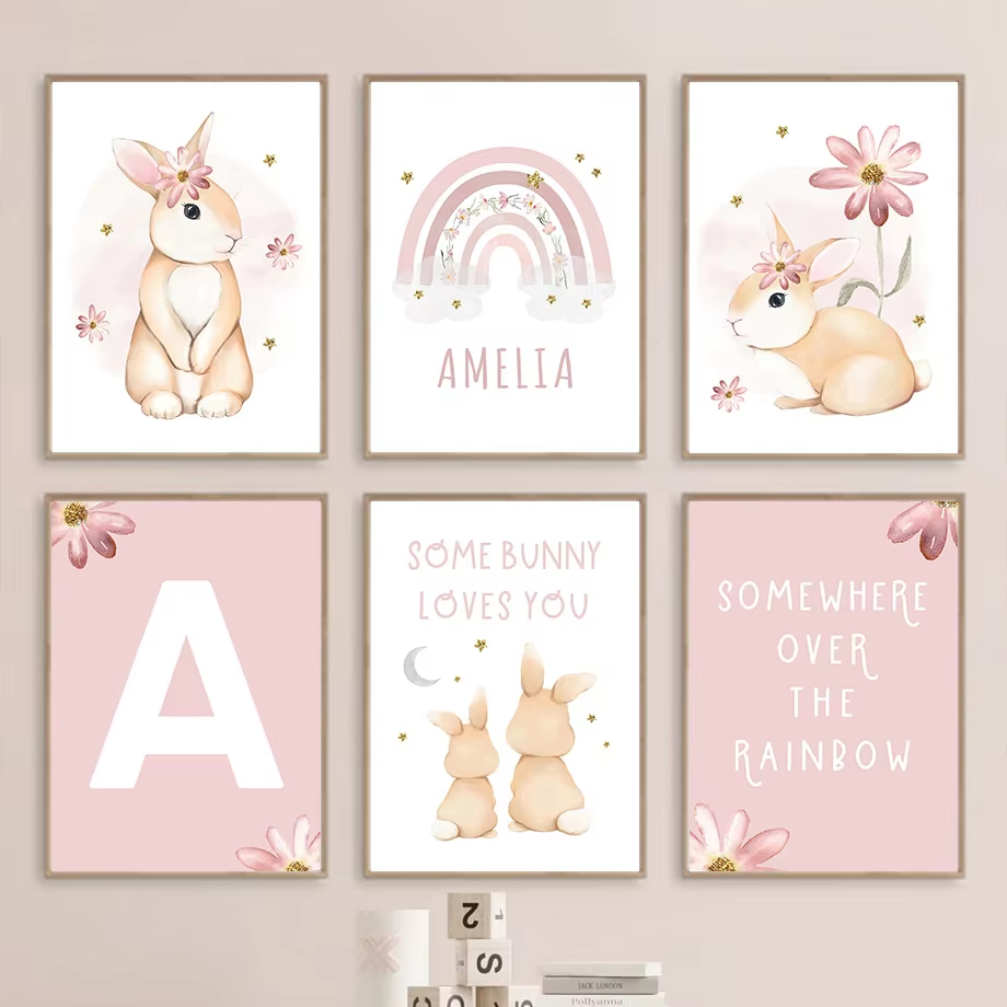 Leuke aquarel konijn regenboog - Baby Nursery Mirror recensie en prijs
