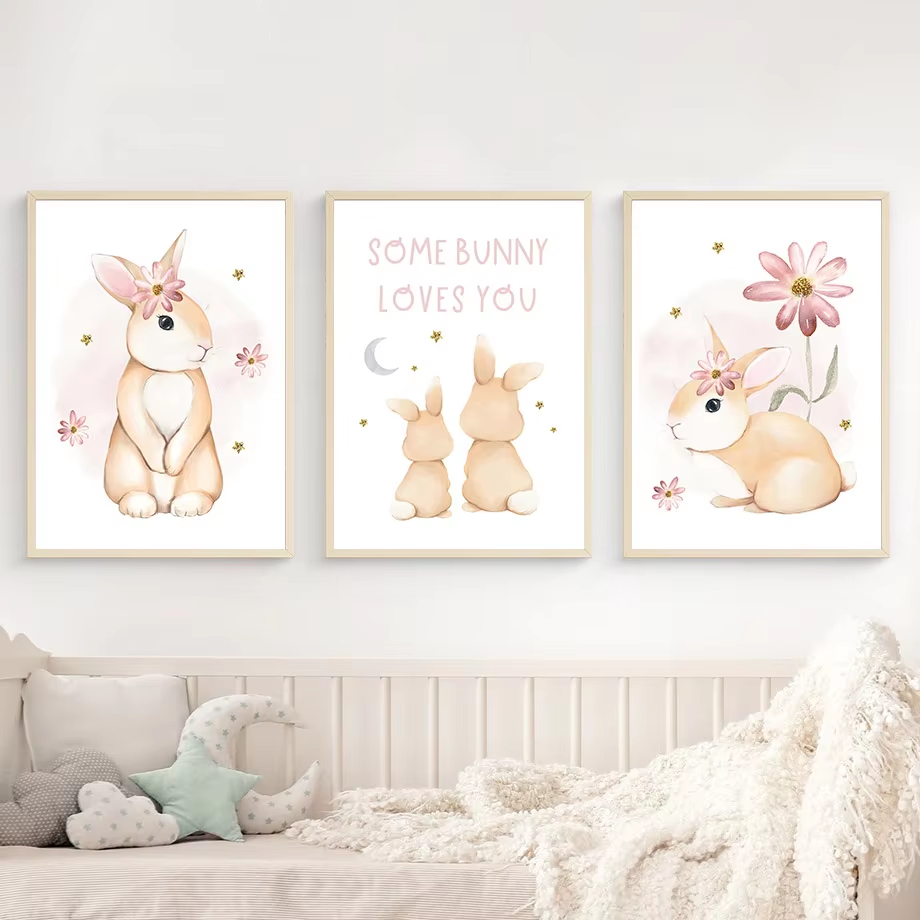 Leuke aquarel konijn regenboog - Baby Nursery Mirror recensie en prijs