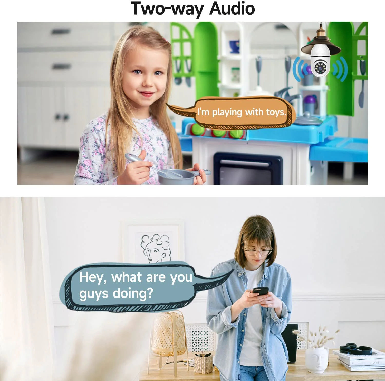 8MP E27 Lamp Bewakingscamera W - Baby Monitor Split Screen recensie en prijs