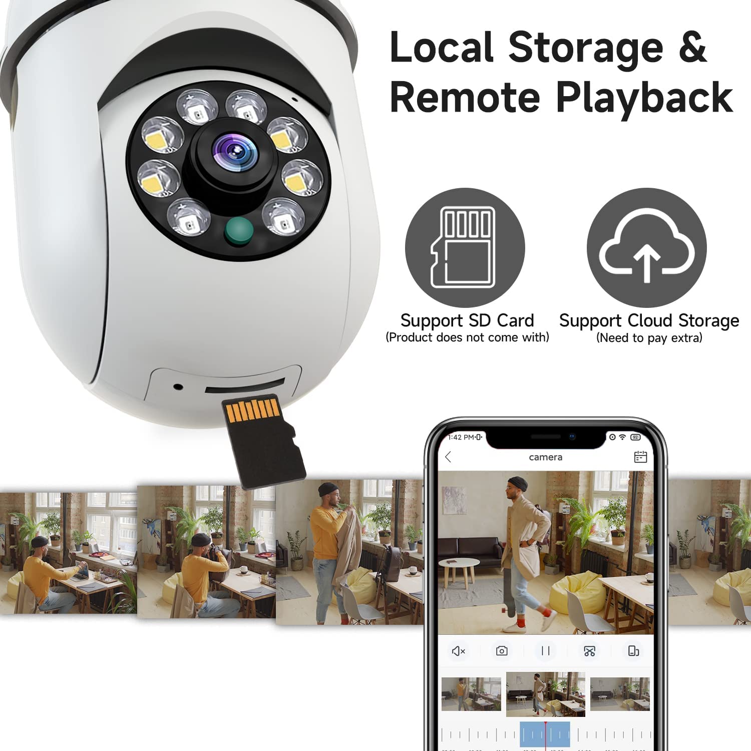 8MP E27 Lamp Bewakingscamera W - Baby Monitor Split Screen recensie en prijs
