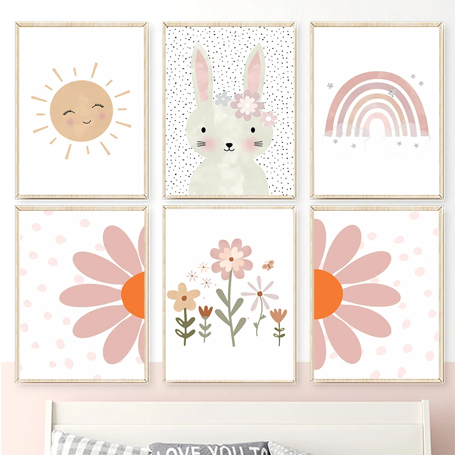 Boho Konijn Bloem Zon Regenboo - Baby Nursery Mirror recensie en prijs
