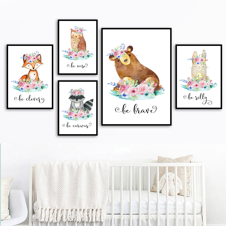 Cartoon Vos Herten Konijn Baby - Baby Nursery Mirror recensie en prijs
