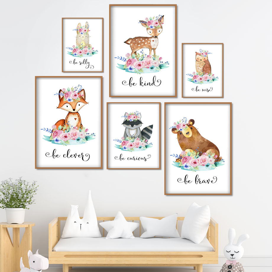 Cartoon Vos Herten Konijn Baby - Baby Nursery Mirror recensie en prijs